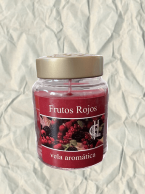 Vela Frutos Rojos Vidrio